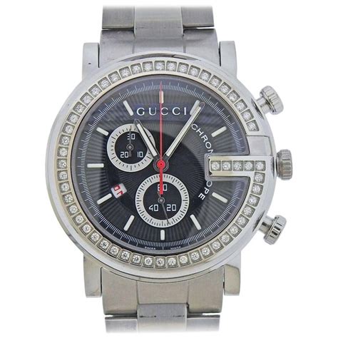 gucci 101m watch diamond g bezel chrono chronoscope|gucci 101m calendar.